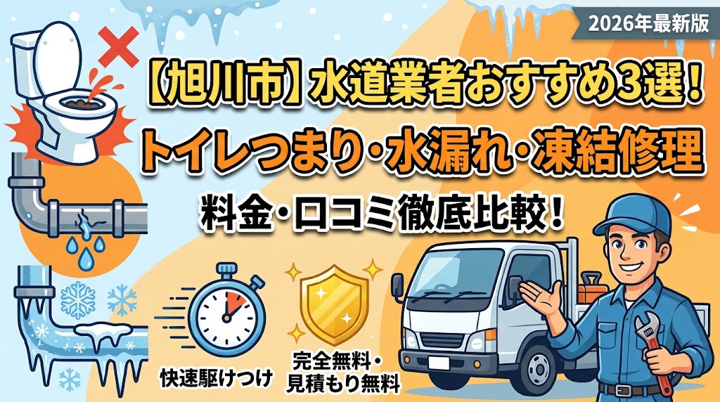 旭川市の水道業者おすすめ3選！トイレつまり・水漏れ・凍結修理の料金と口コミを徹底比較