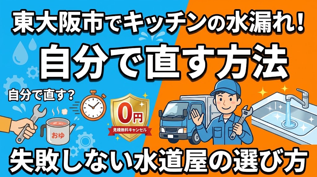 東大阪市でキッチンの水漏れ！自分で直す方法と失敗しない水道屋の選び方