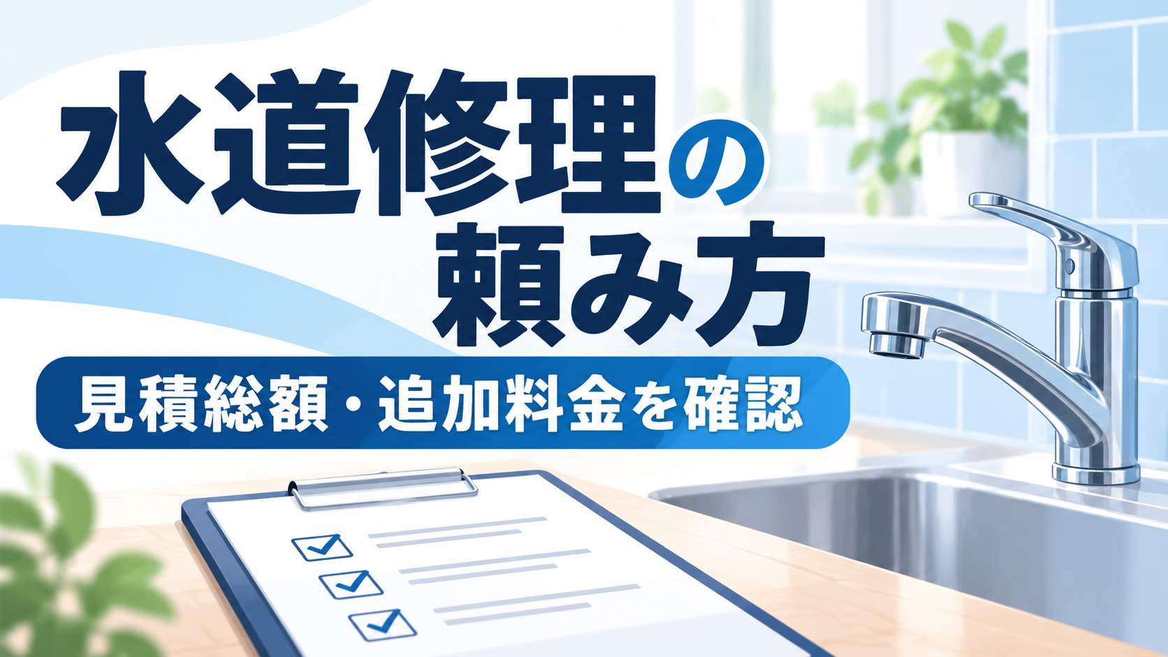 水道修理を依頼する前に見積総額と追加料金を確認するチェックリスト